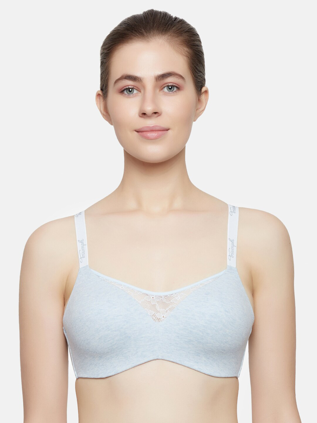 

Triumph Comfort 161 Padded Wireless Seamless T-shirt Bra, Grey melange