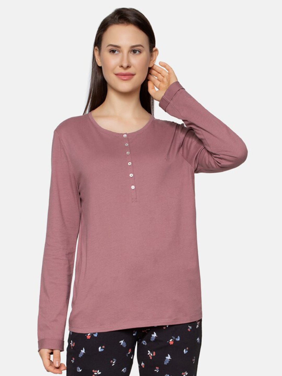 

Triumph Women Mix & Match 100% Organic Cotton Long Sleeves Lounge Top, Rose