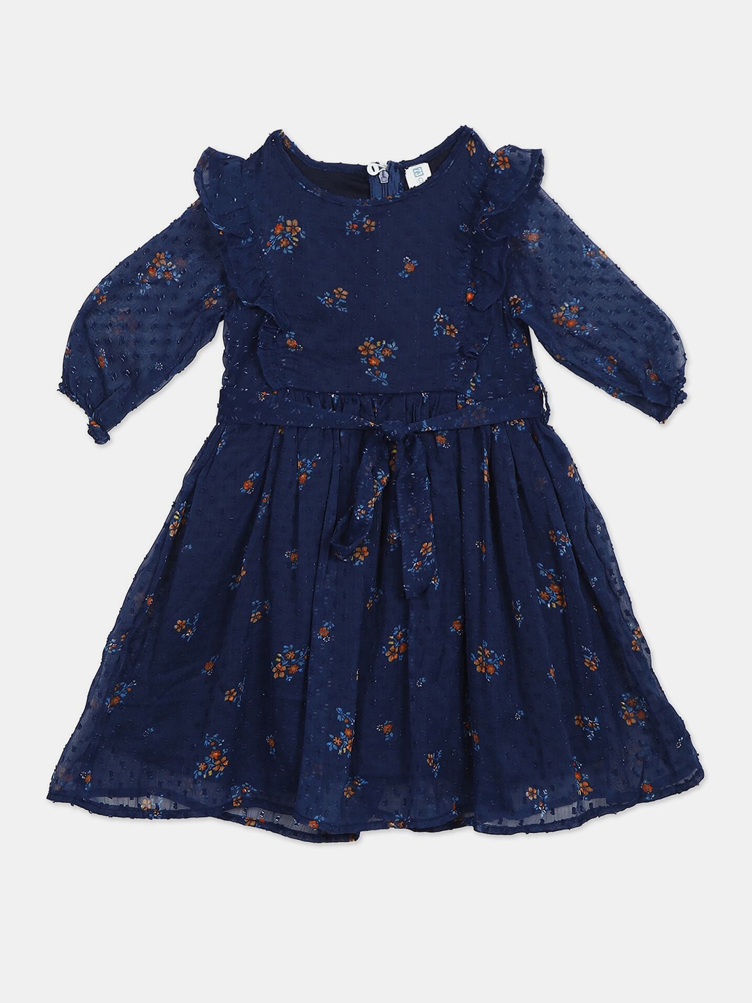 

Cherokee Girls Blue Printed Fit And Flare Dress