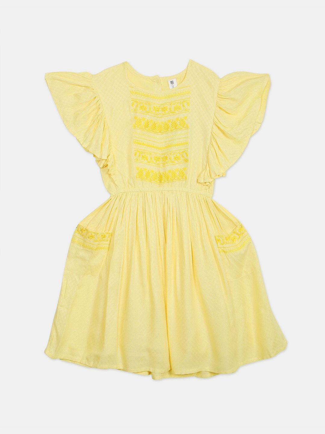 

Cherokee Yellow Embroidered Dress