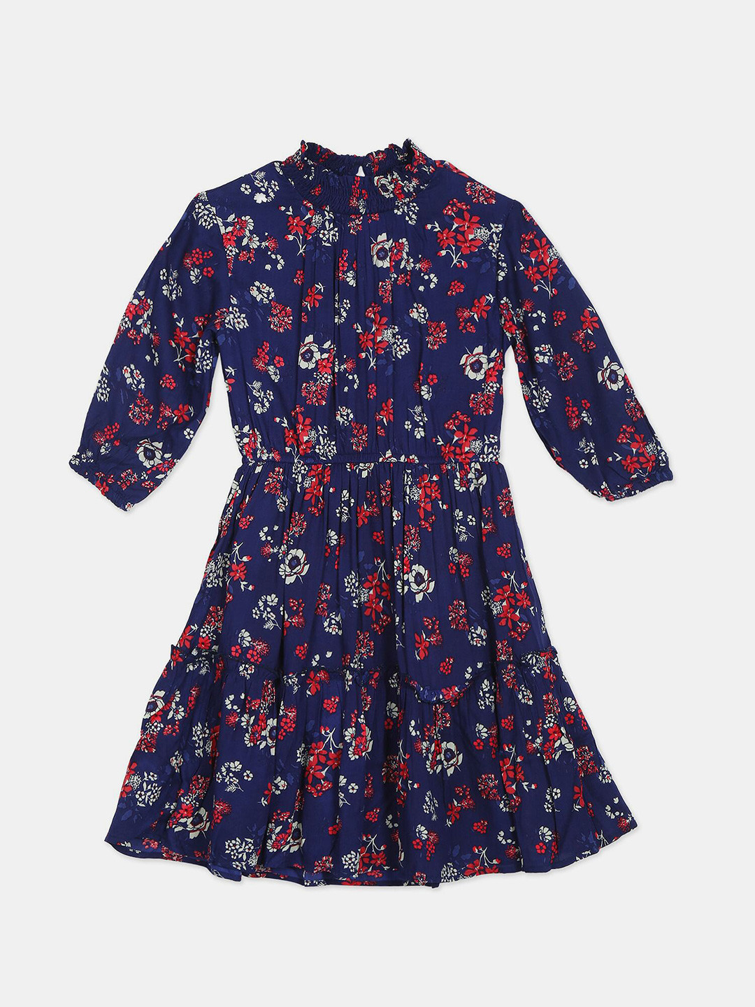

Cherokee Navy Blue & Red Floral Dress