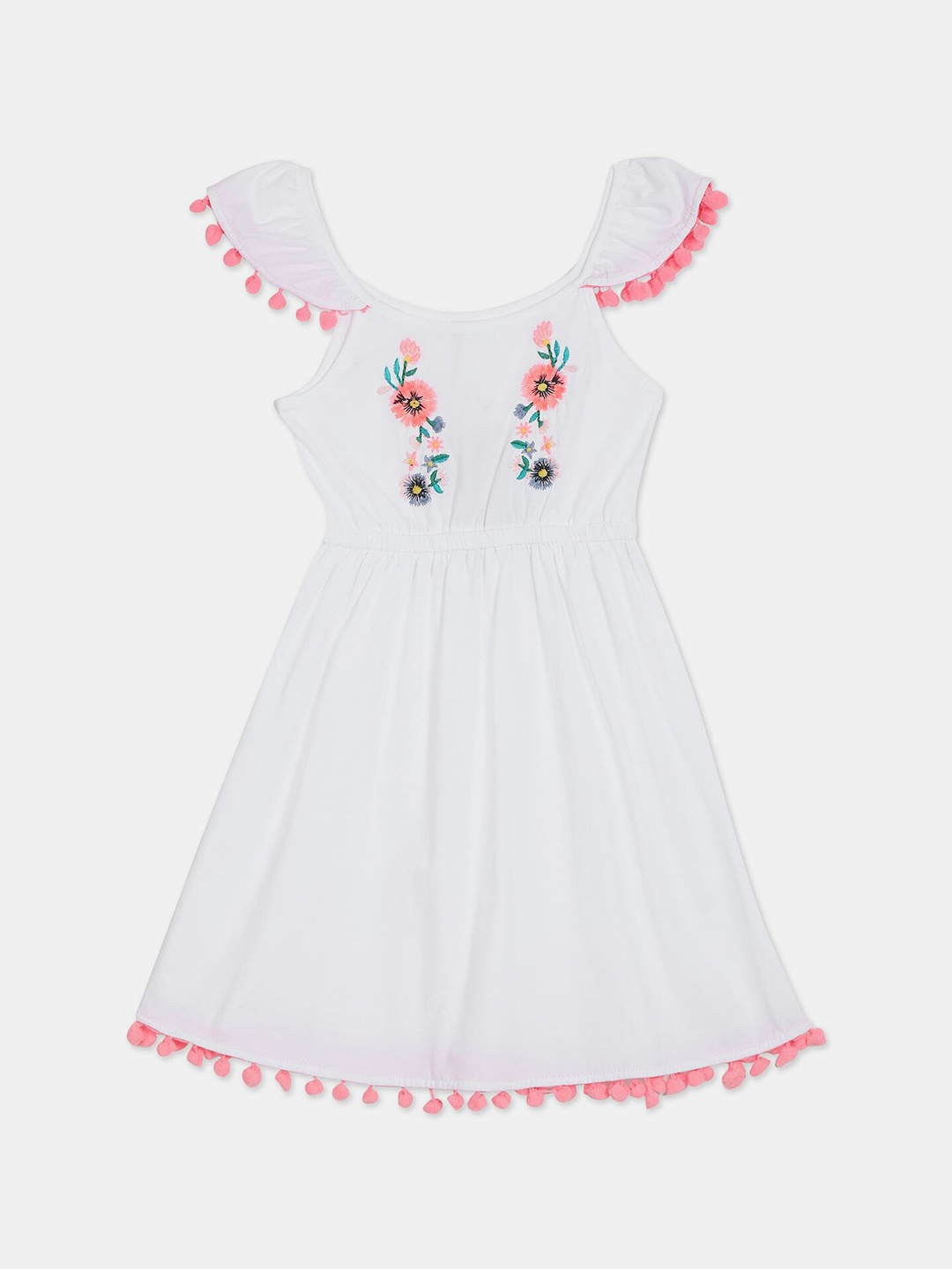 

Cherokee Girls White Embroidered Fit and Flared Dress