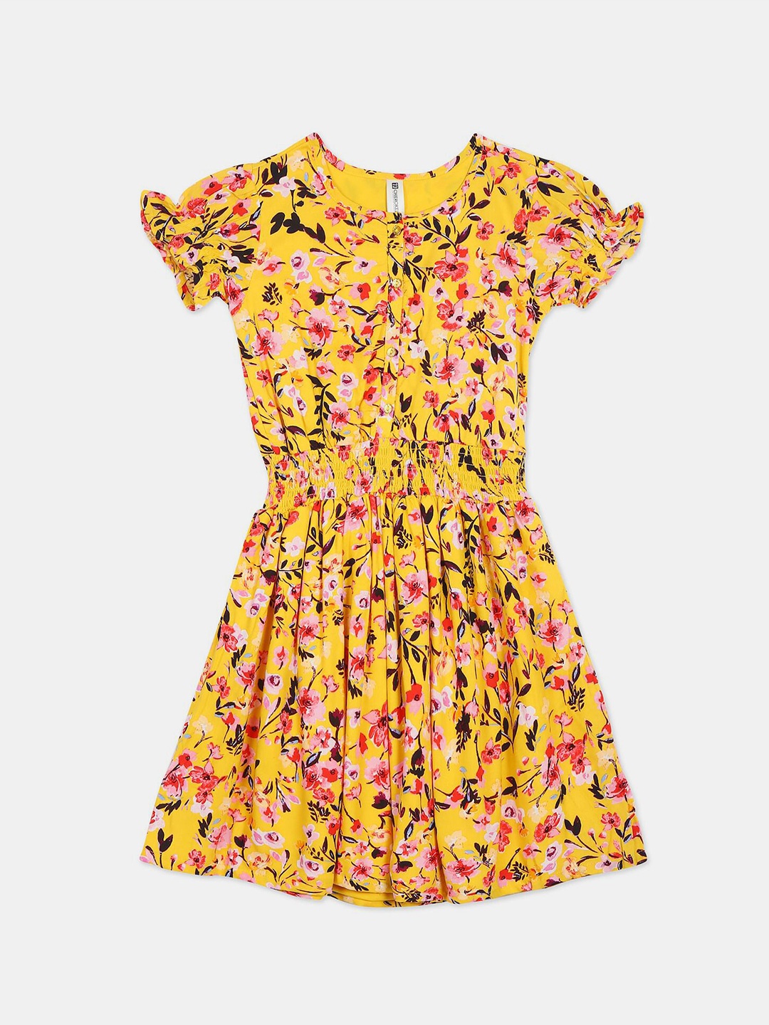 

Cherokee Girls Yellow Fit & Flare Printed Dress