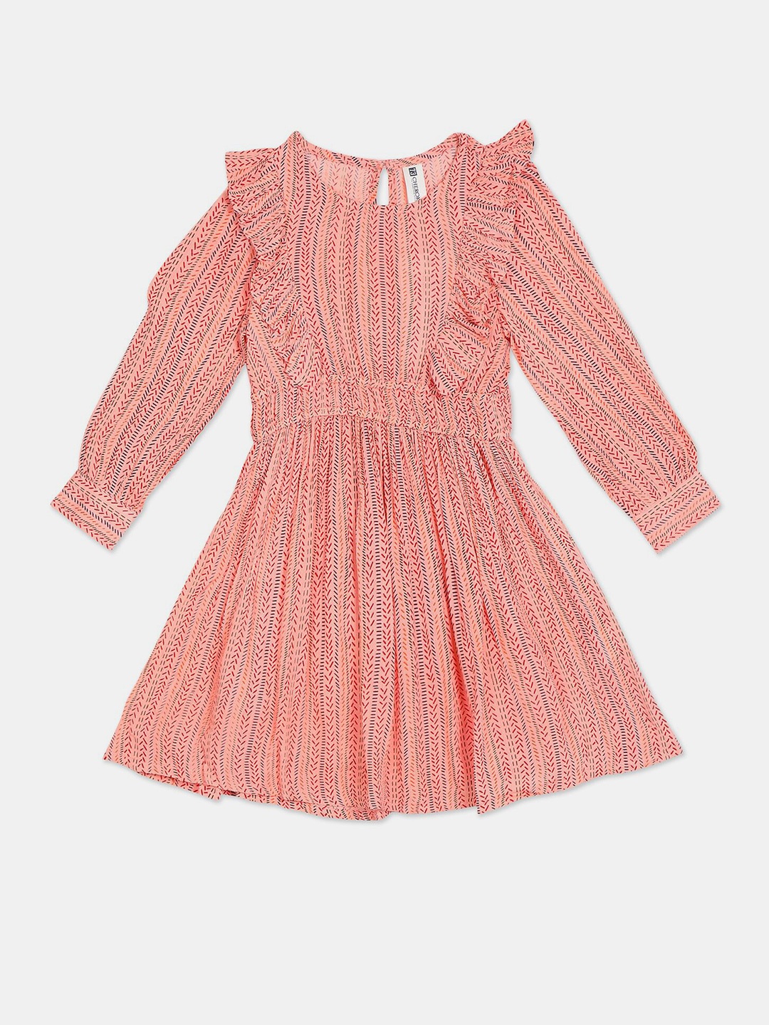 

Cherokee Orange Fit & Flared Printed Dress
