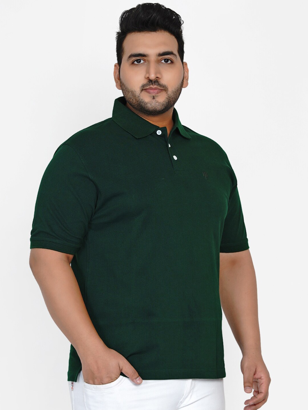 

Santonio Men Green Polo Collar T-shirt