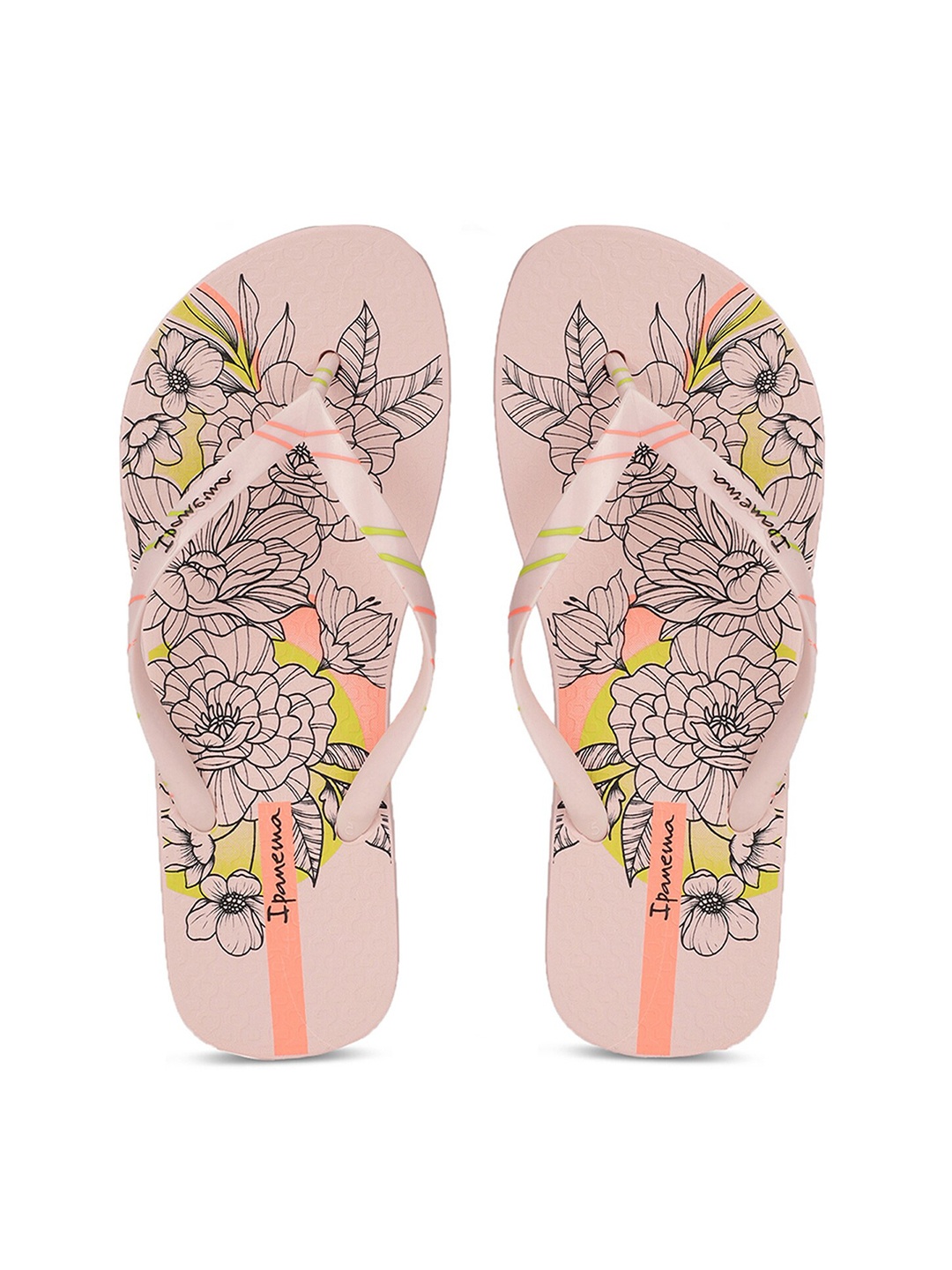 

iPanema Women Pink & Green Floral Printed Casual Thong Flip-Flops
