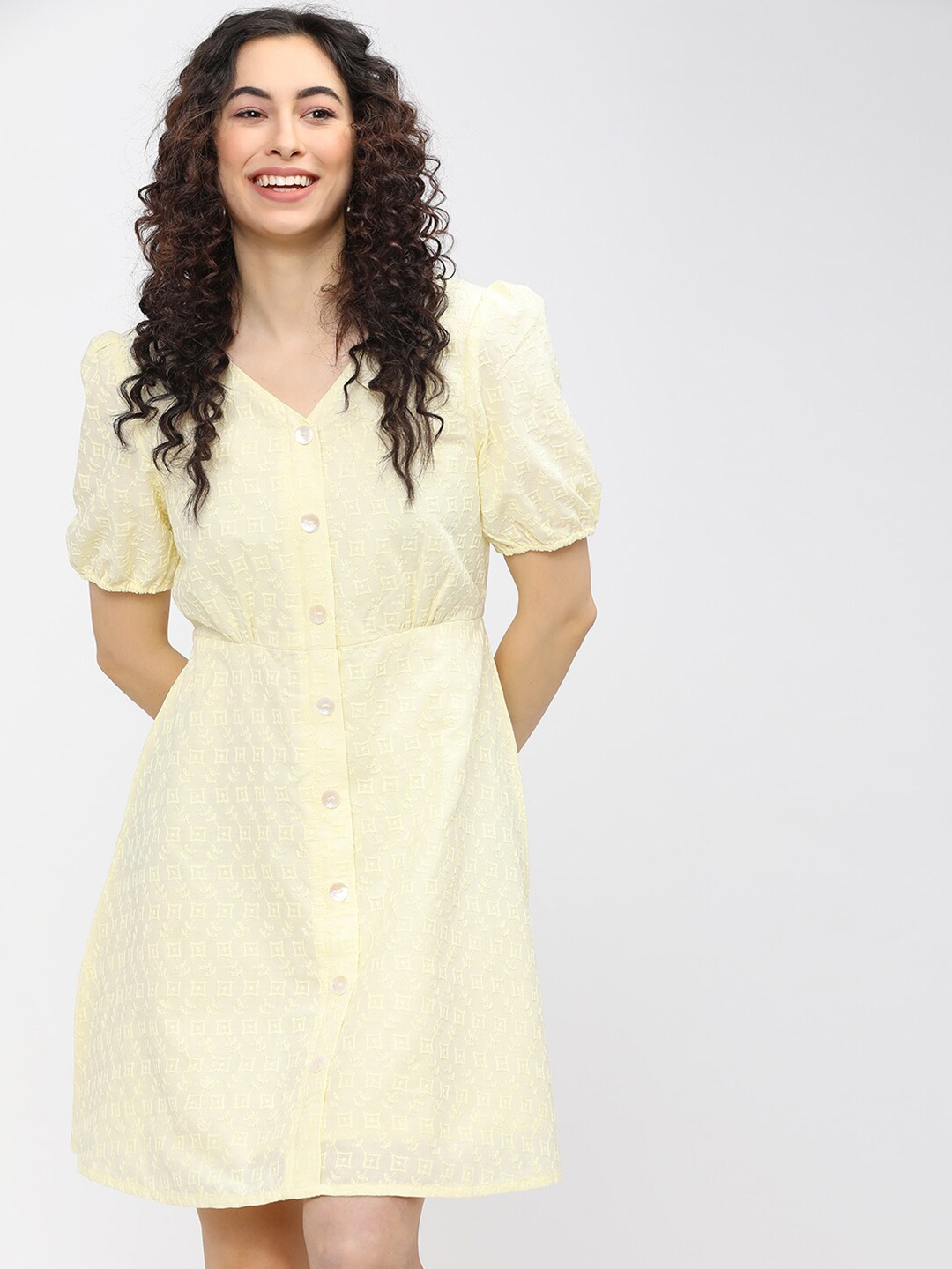 

Tokyo Talkies Yellow A-Line Dress