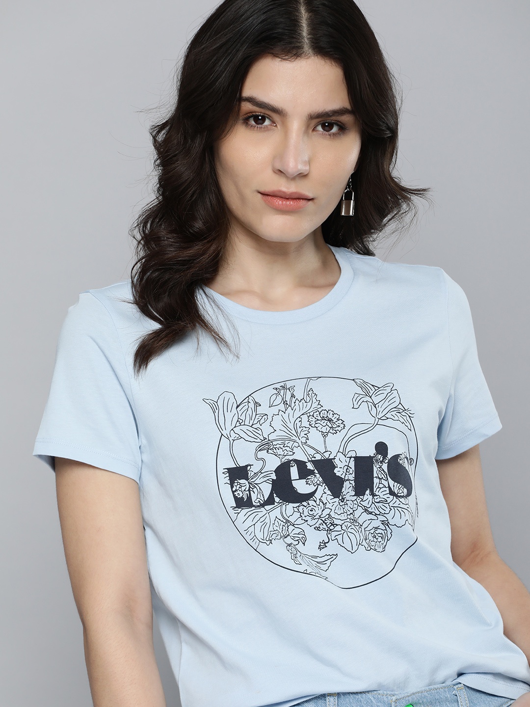 

Levis Women Blue Graphical Printed Casual T-shirt