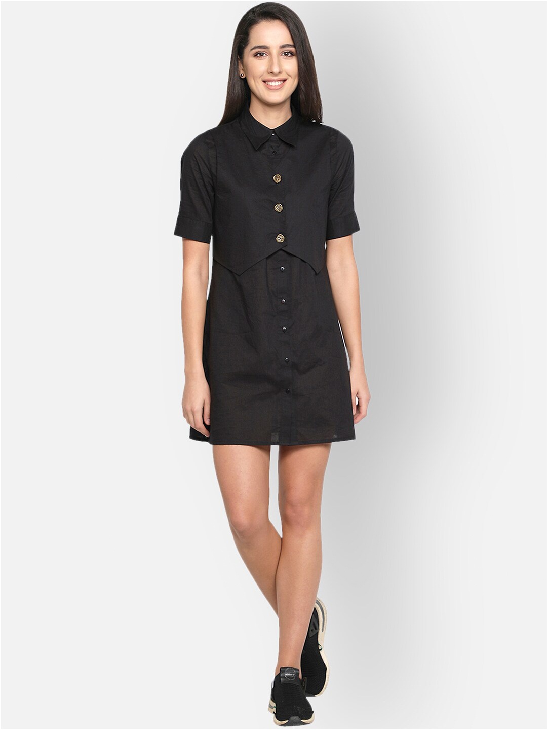 

BLANC9 Black Shirt Mini Dress