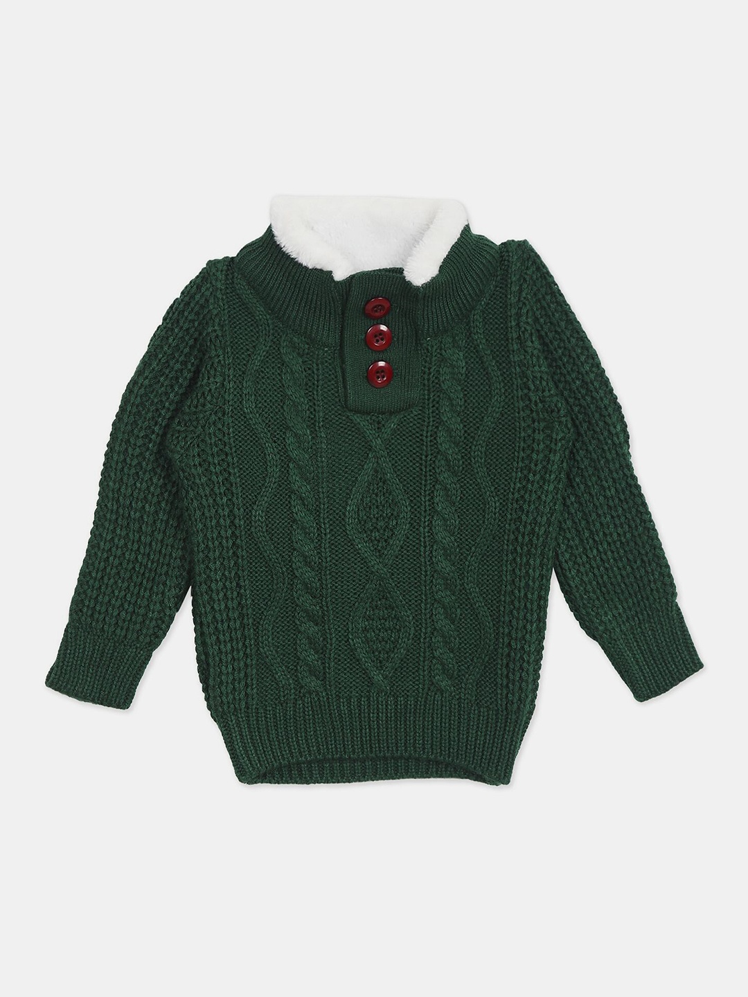 

Donuts Boys Green Cable Knit Cardigan