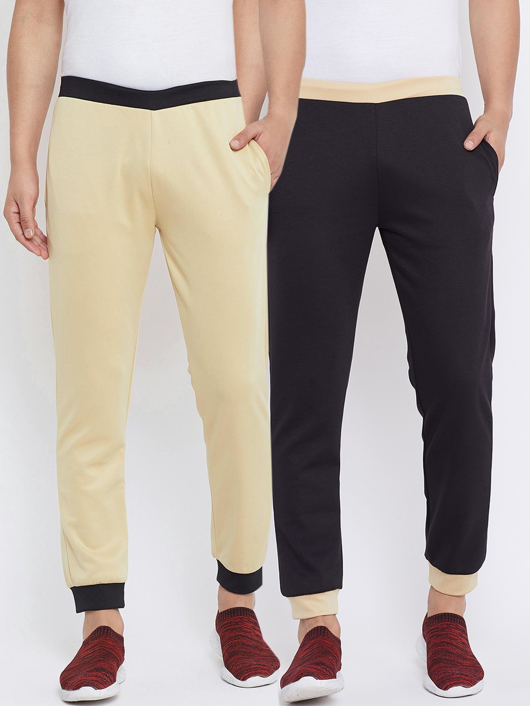 

armure Men Pack Of 2 Solid Joggers, Beige