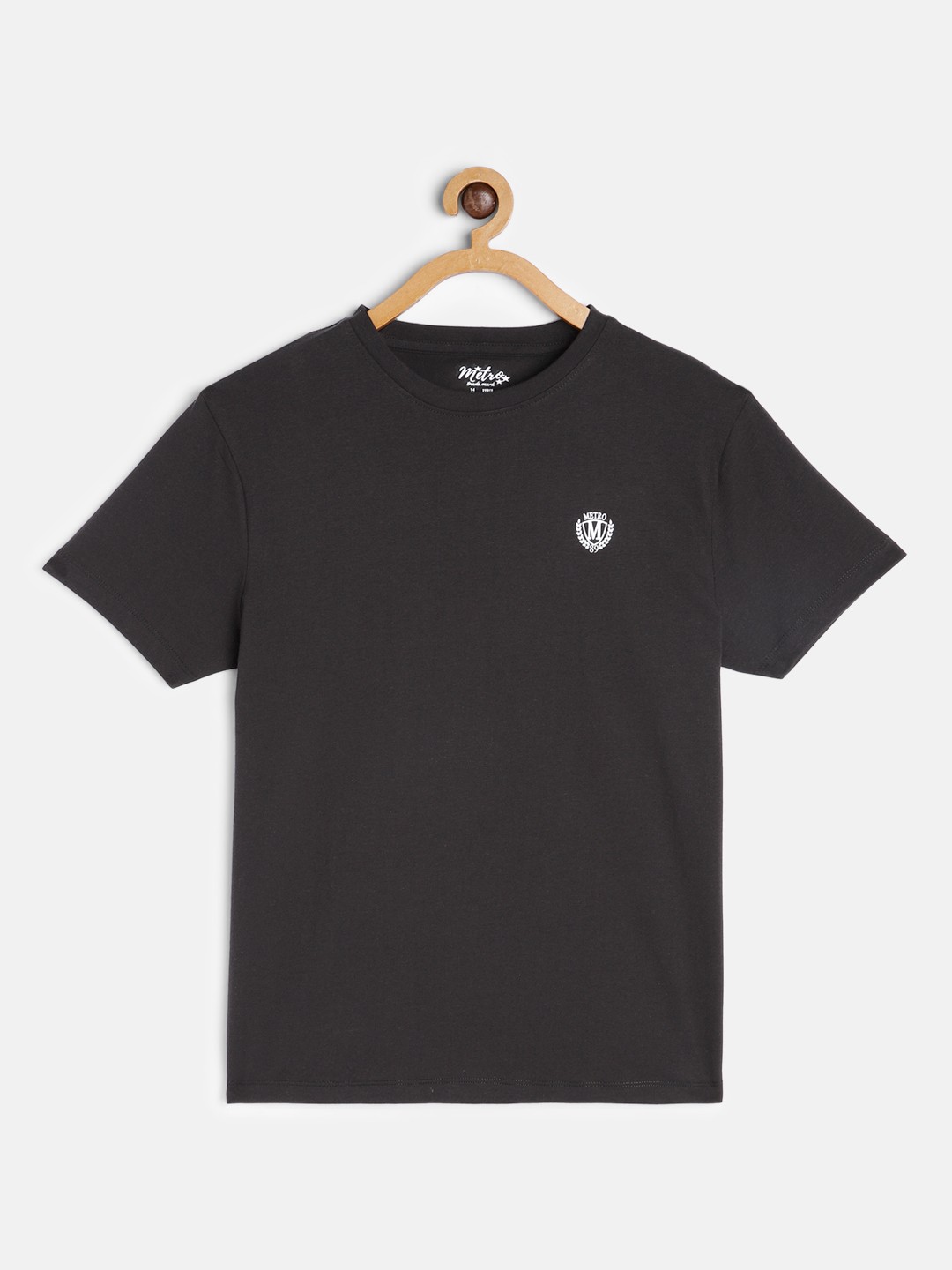 

METRO KIDS COMPANY Boys Black Slim Fit T-shirt