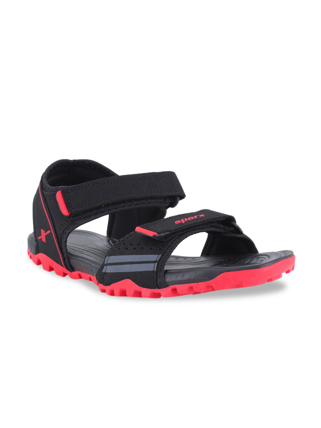 

Sparx Men Black & Red Solid Sports Sandals