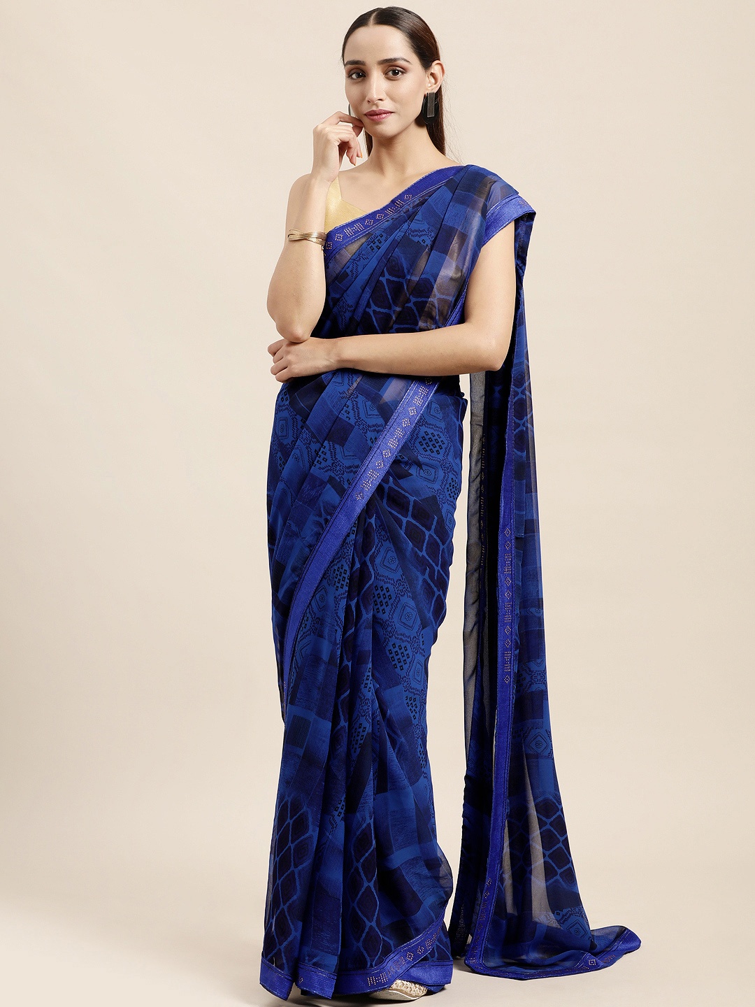 

Triveni Blue Pure Georgette Saree