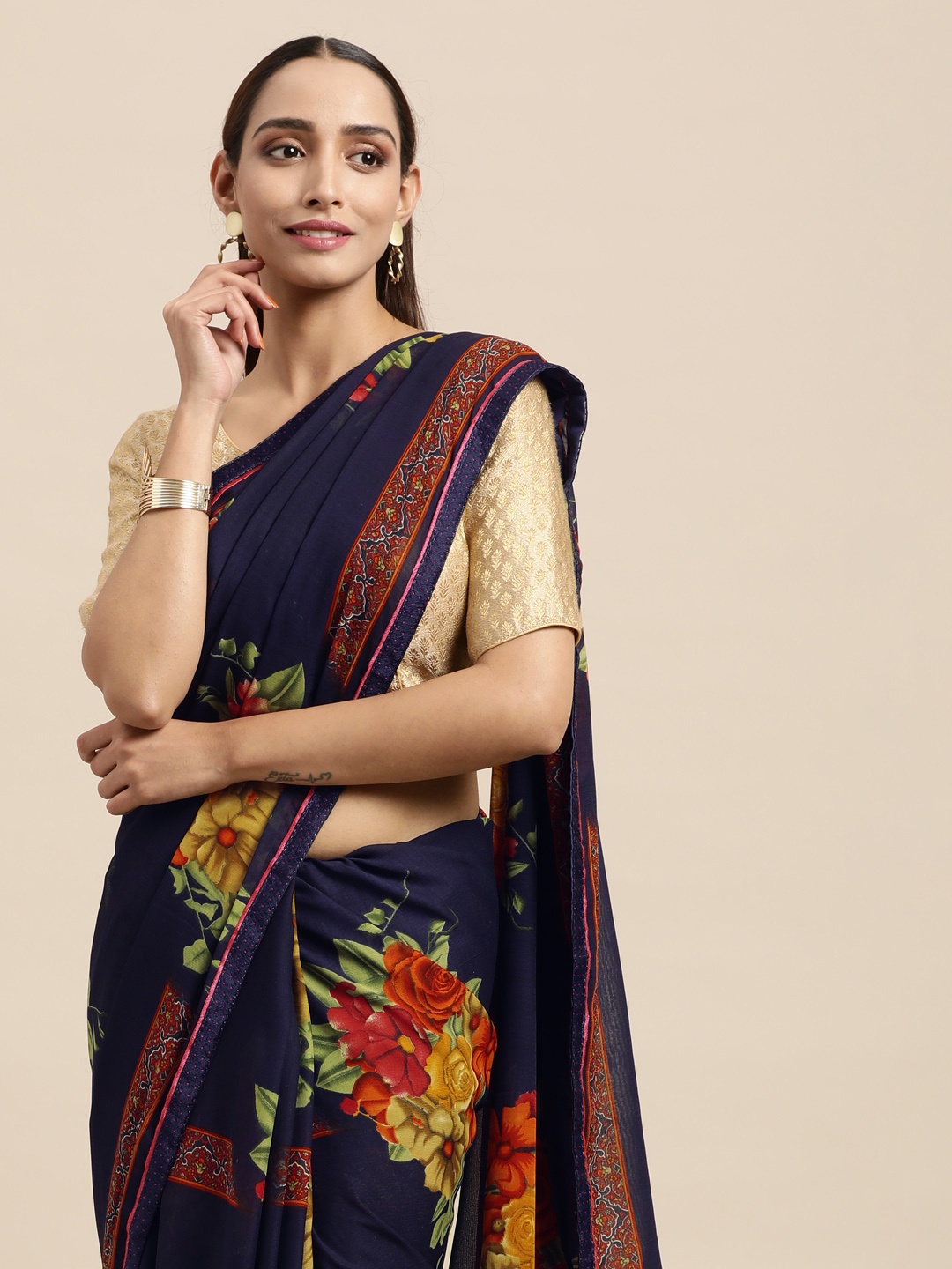 

Triveni Blue Pure Georgette Saree