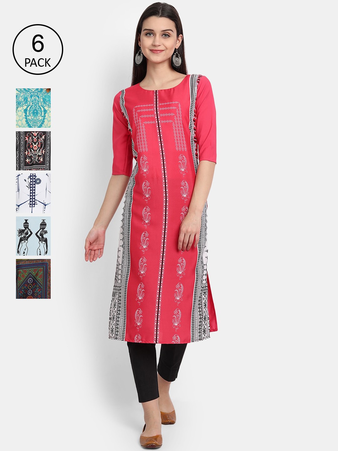 

7Threads Women Multi Printed Crepe Kurta