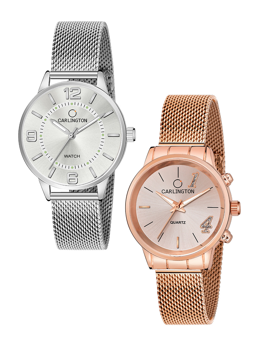 

CARLINGTON Women 2 Multicoloured Stainless Steel Bracelet Style Straps Analogue Watch, Multi