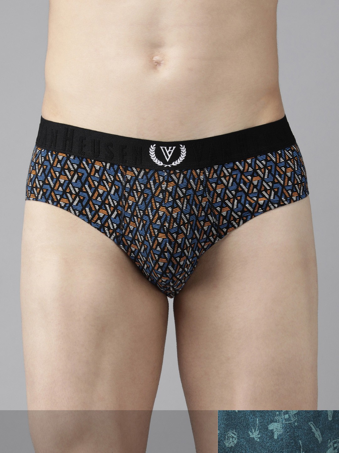 

Van Heusen Sport Men Pack of 2 Printed Super Soft Briefs, Navy blue