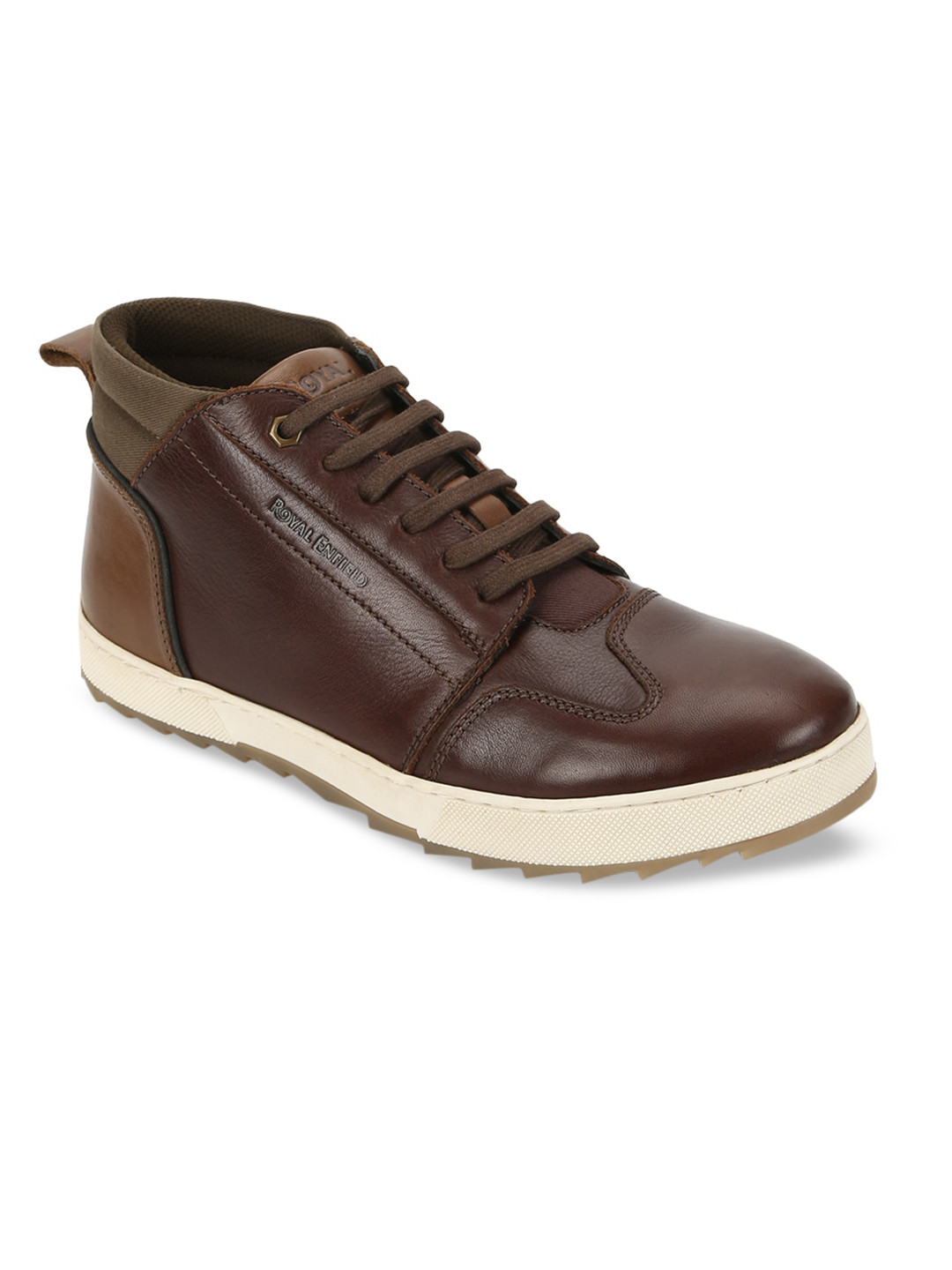 

Royal Enfield Men Brown Leather Sneakers