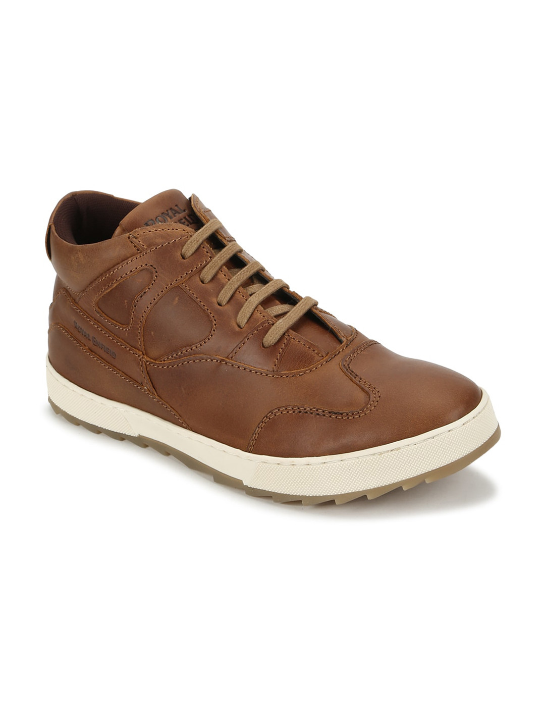 

Royal Enfield Men Brown Leather Sneakers