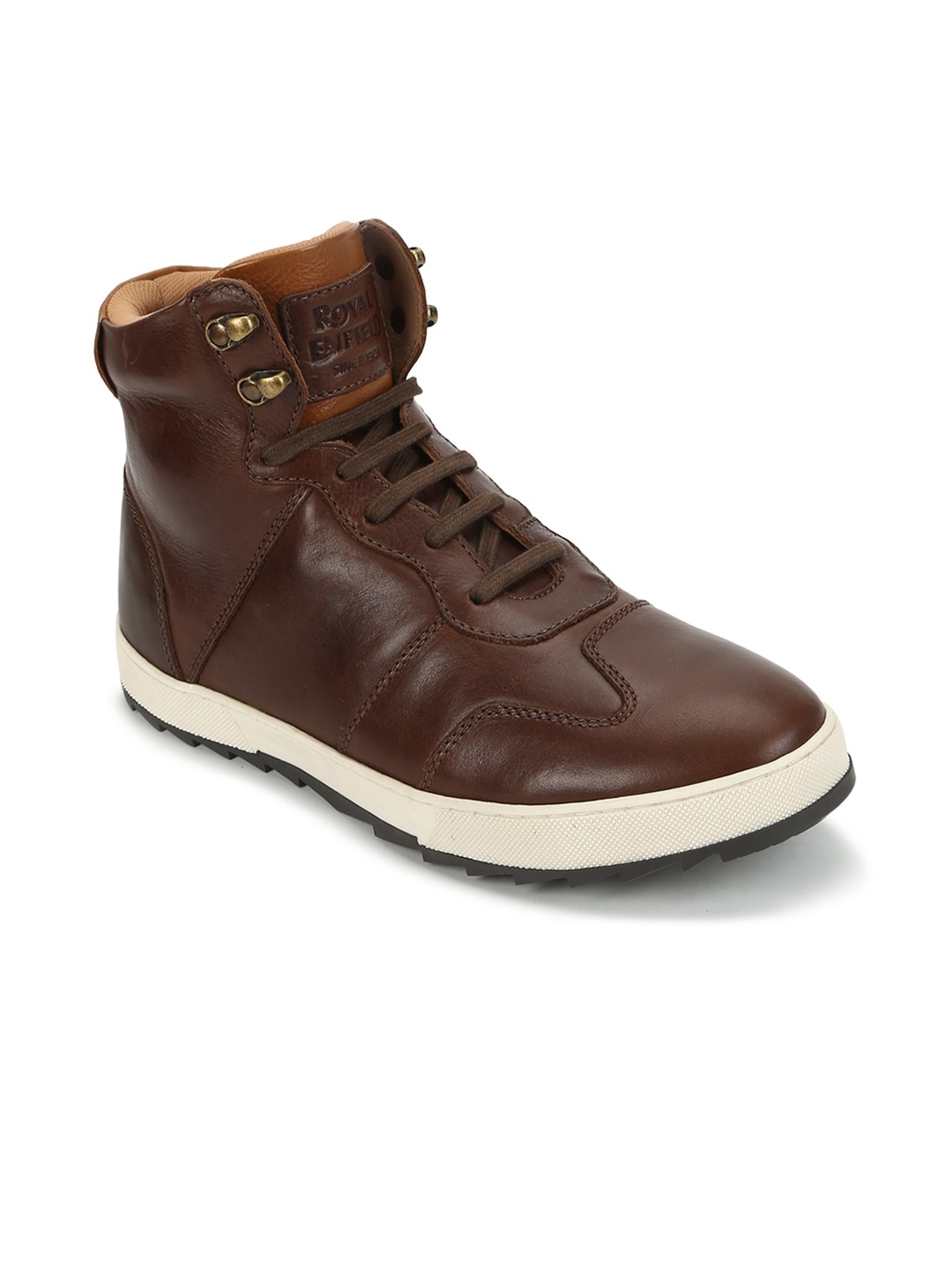 

Royal Enfield Men Brown Leather Flat Boots