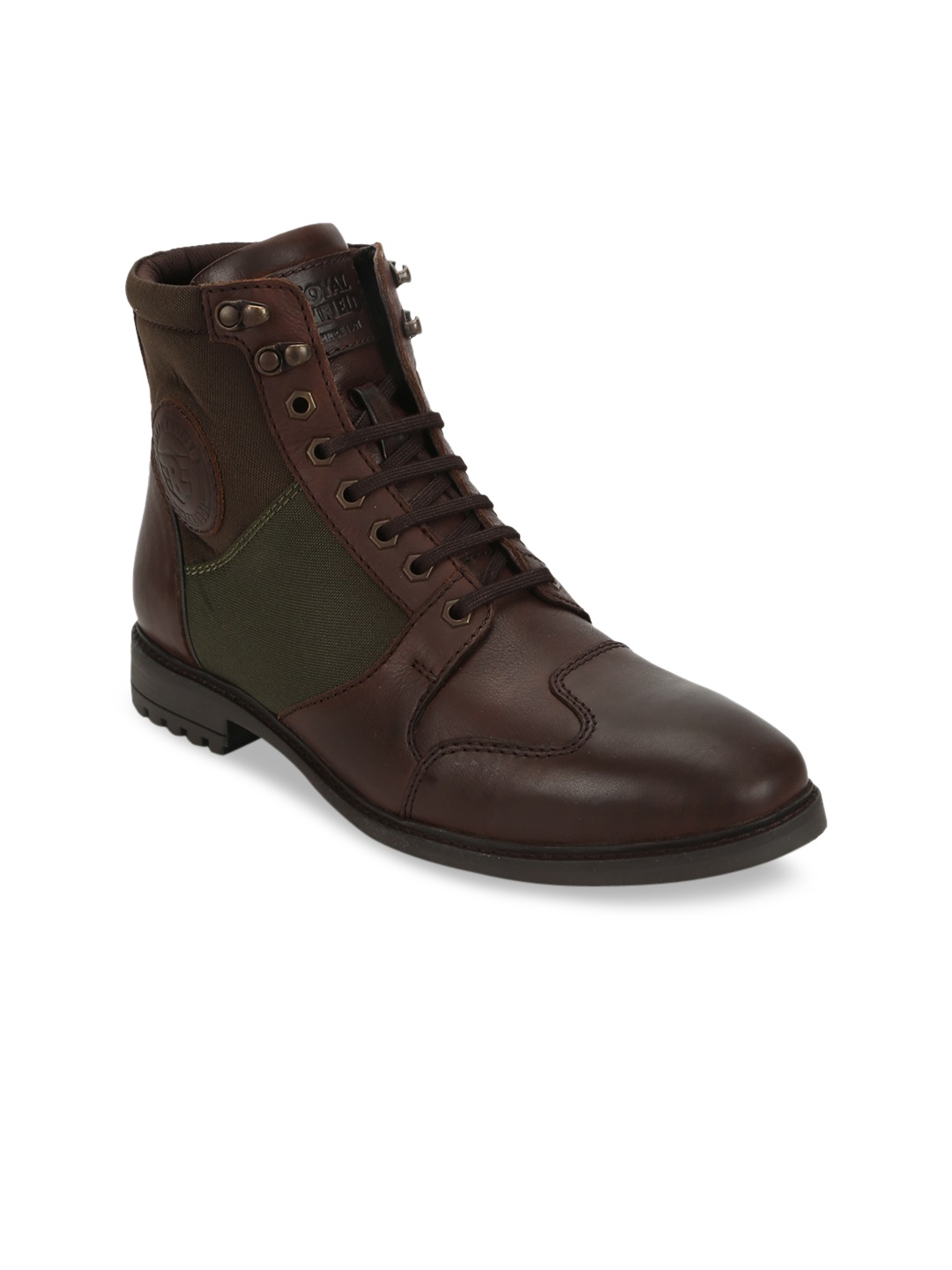 

Royal Enfield Men Brown Leather Flat Boots
