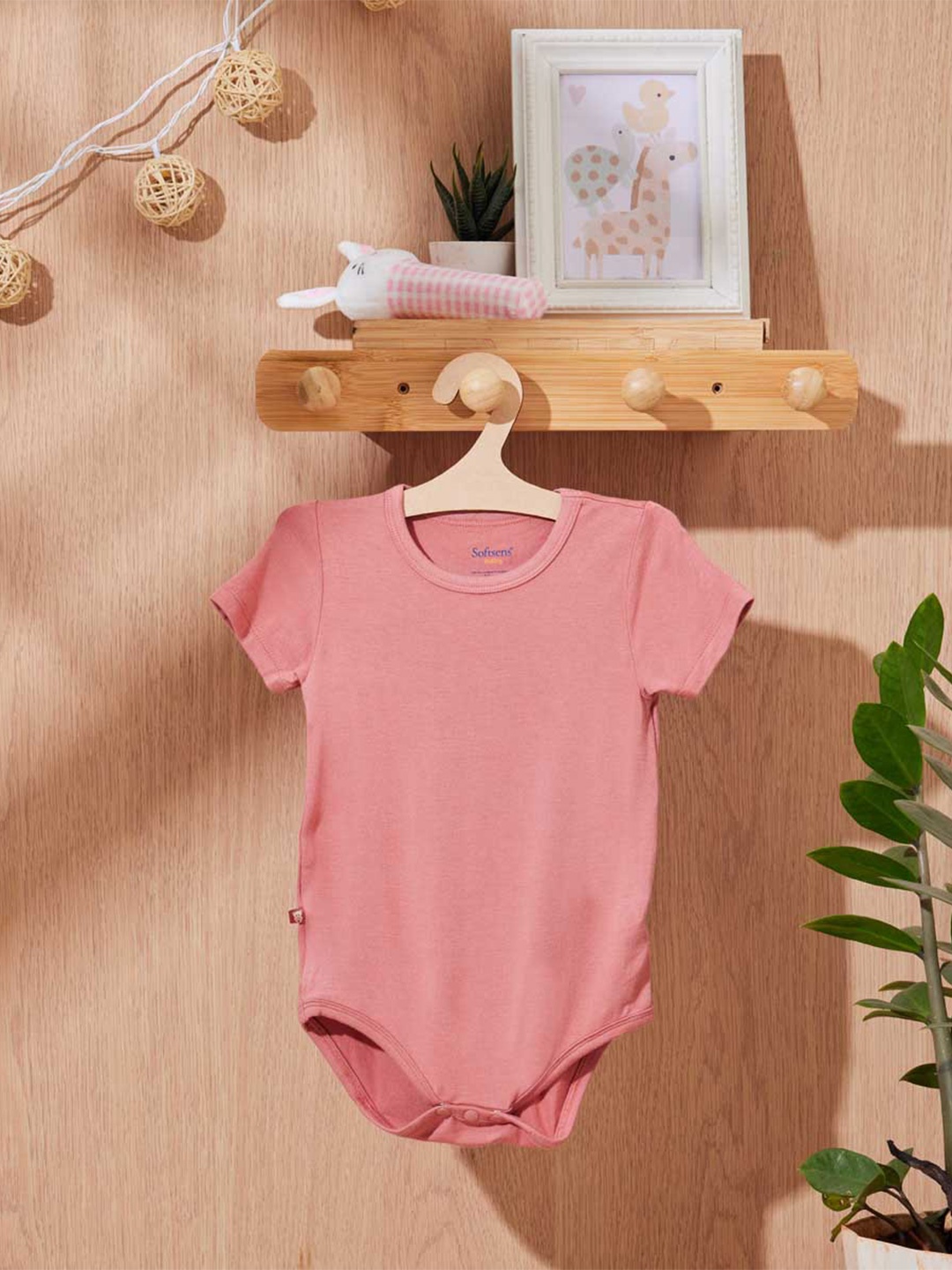 

Softsens Unisex Kids Rust Bamboo Romper