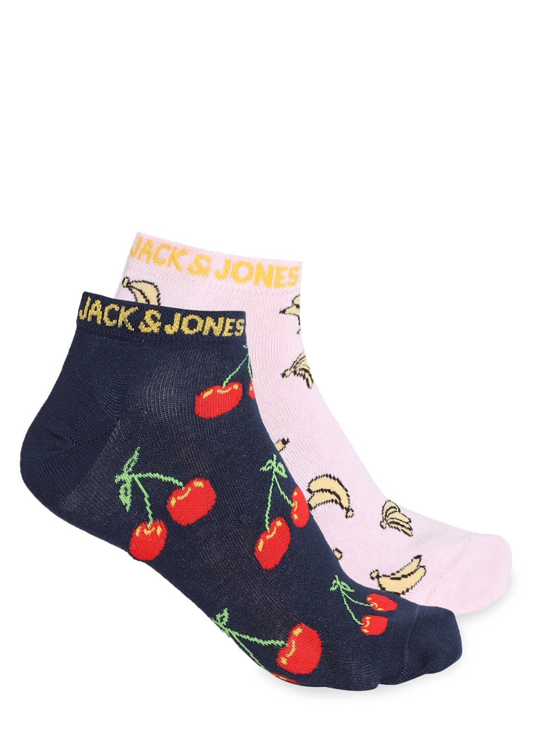 

Jack & Jones Pack Of 2 Patterned Cotton Ankle-Length Socks, Navy blue