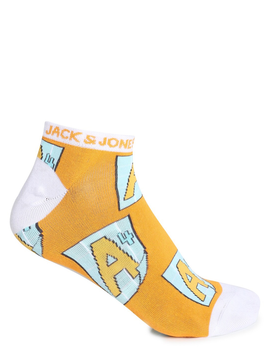 

Jack & Jones Unisex Orange & White Patterned Ankle-Length Socks
