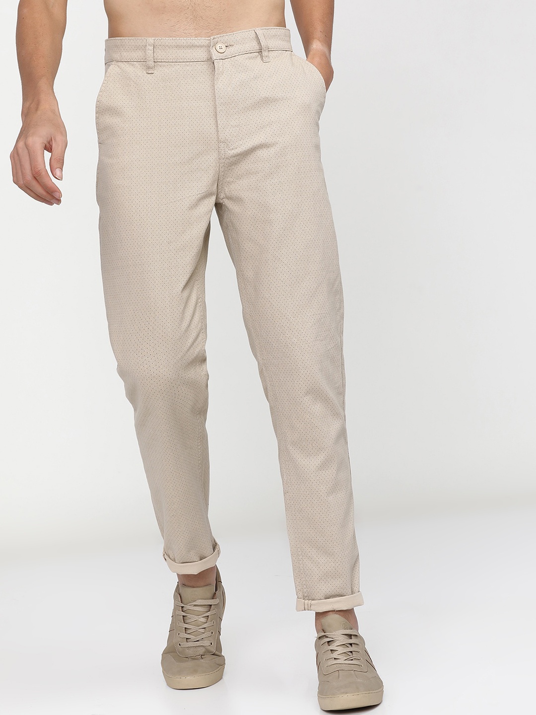 

KETCH Men Beige Slim Fit Cotton Chinos