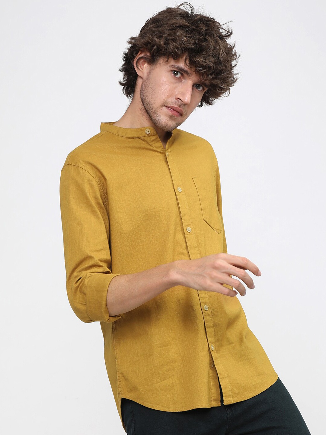 

KETCH Men Slim Fit Casual Shirt, Mustard