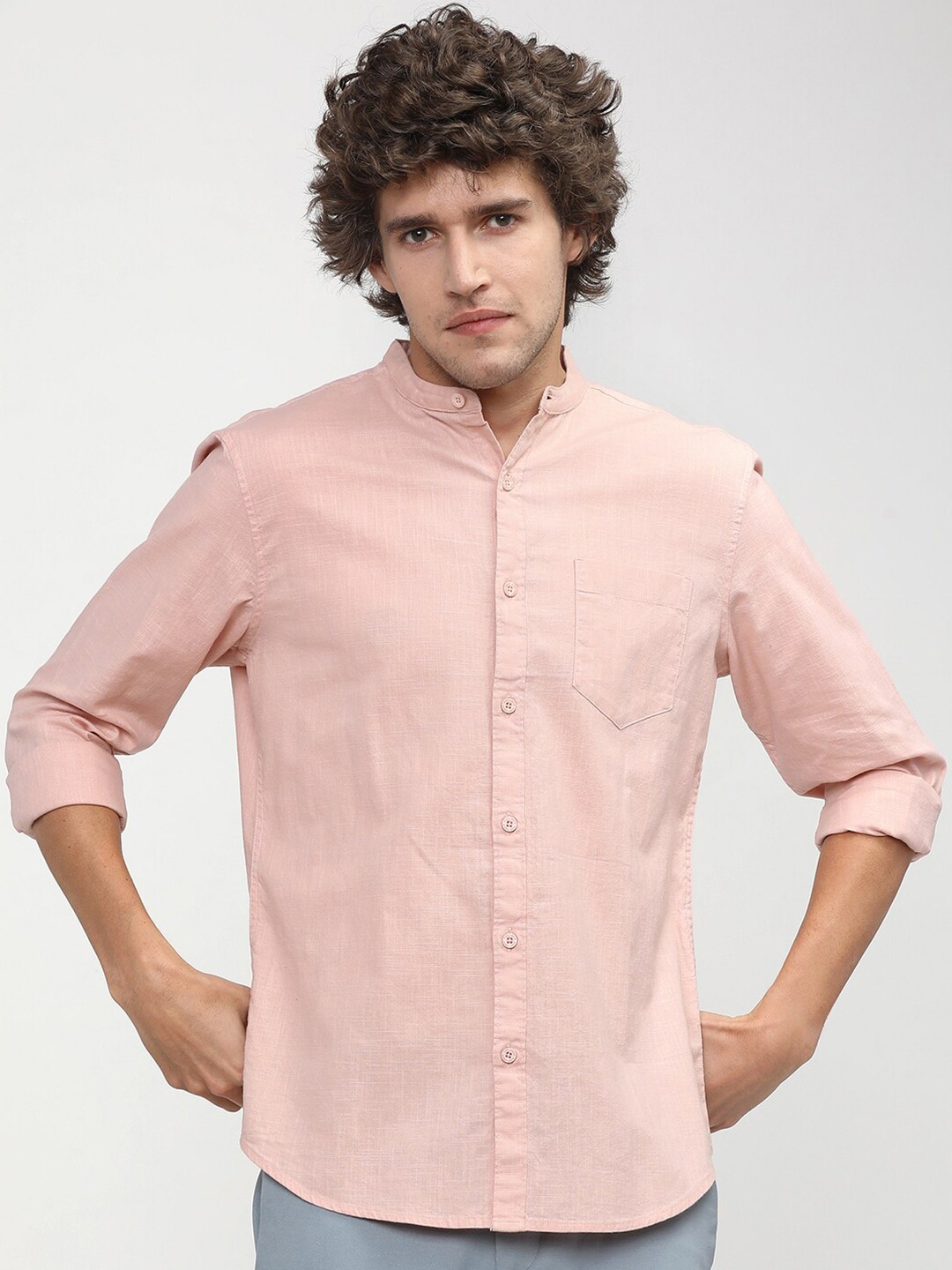 

KETCH Men Slim Fit Opaque Cotton Casual Shirt, Pink