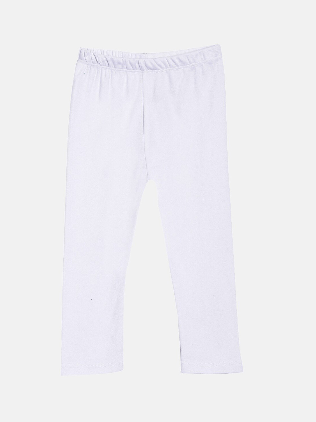 

Kryptic Girls White Solid Pure Cotton Ankle-Length Leggings