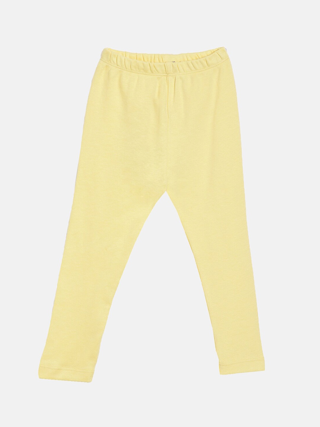 

Kryptic Infant Girls Yellow Solid Pure Cotton Ankle-Length Leggings