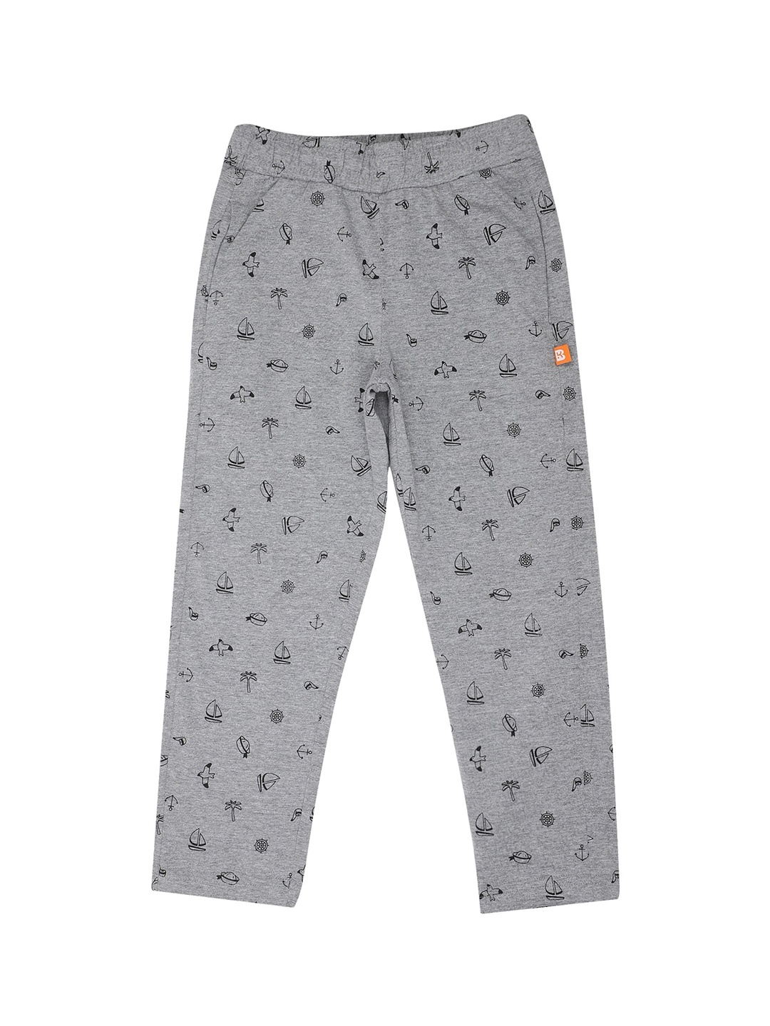 

PROTEENS Boys Grey Cotton Printed Trackpants