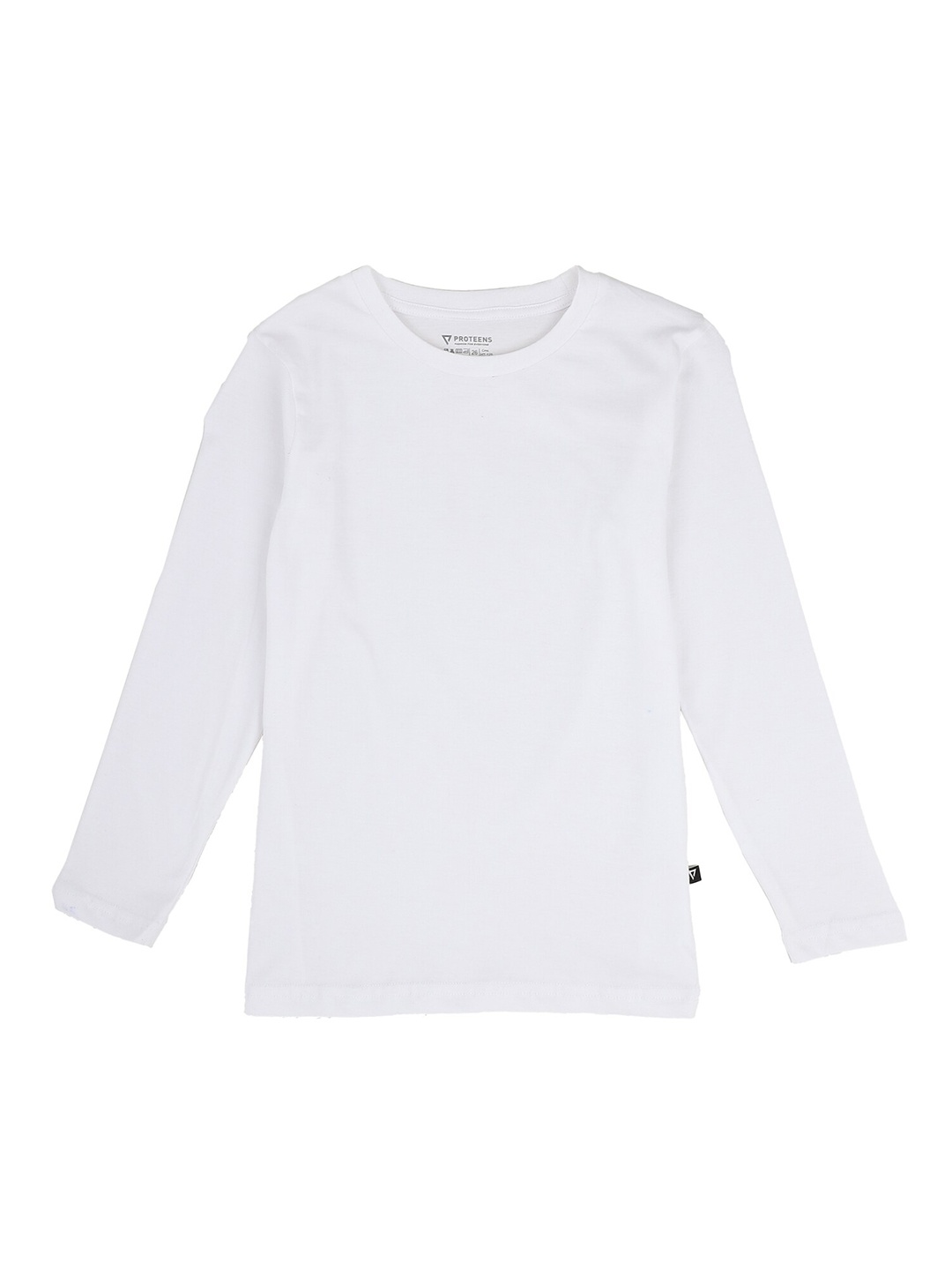 

PROTEENS Boys White Solid Round Neck Cotton T-shirt