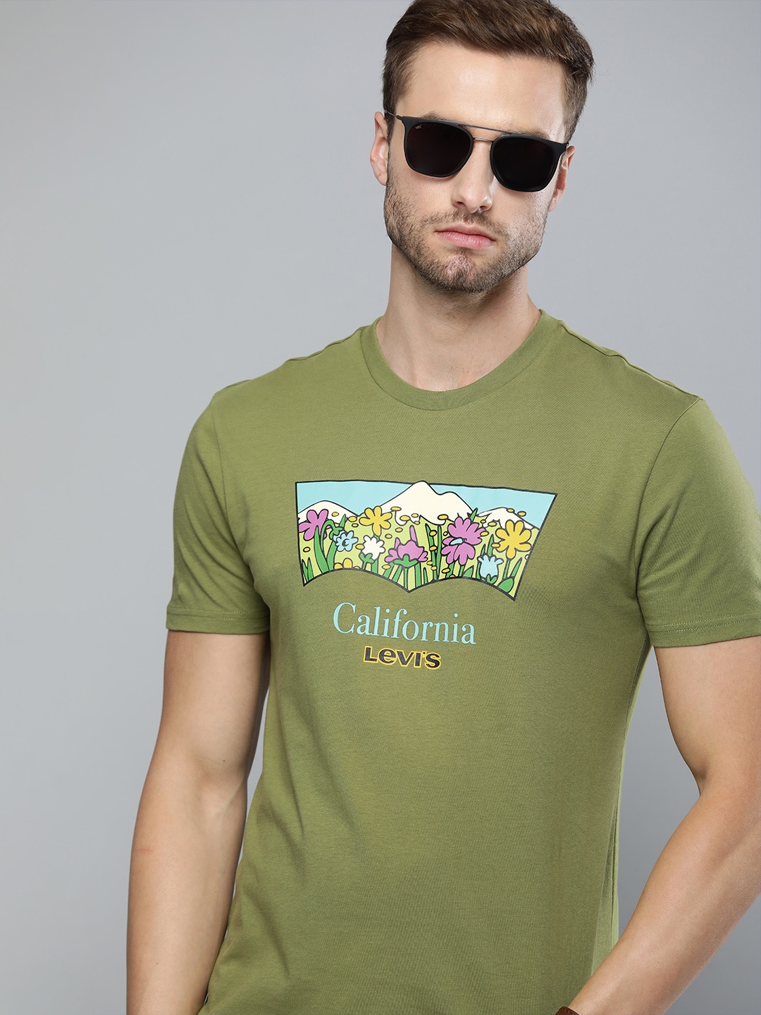 

Levis Men Green Graphical Printed Casual T-shirt