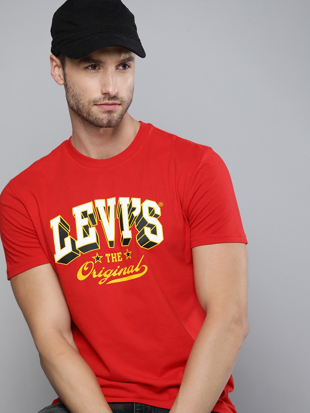 

Levis Men Red Typography Printed Casual T-shirt