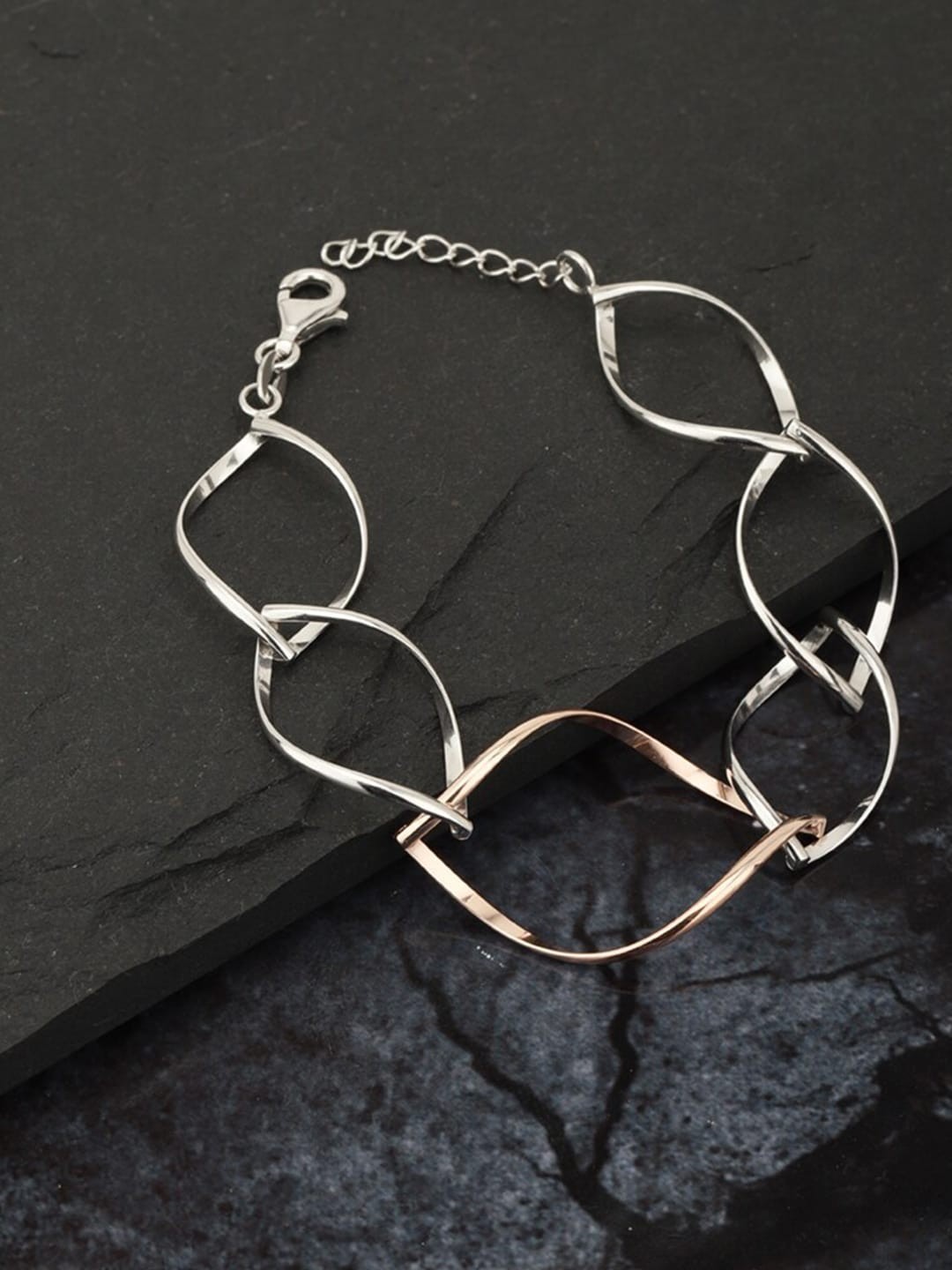 

VANBELLE 925 Sterling Silver Rhodium-Plated Link Bracelet
