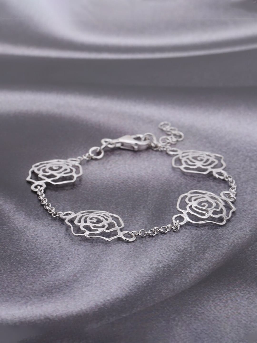 

VANBELLE Women 925 Sterling Silver Rhodium-Plated Link Bracelet