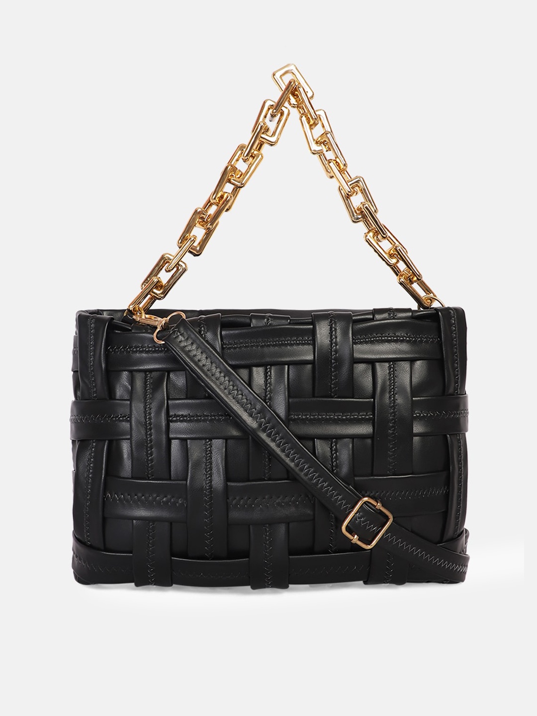 

Bagsy Malone Black Textured Structured Handheld Bag