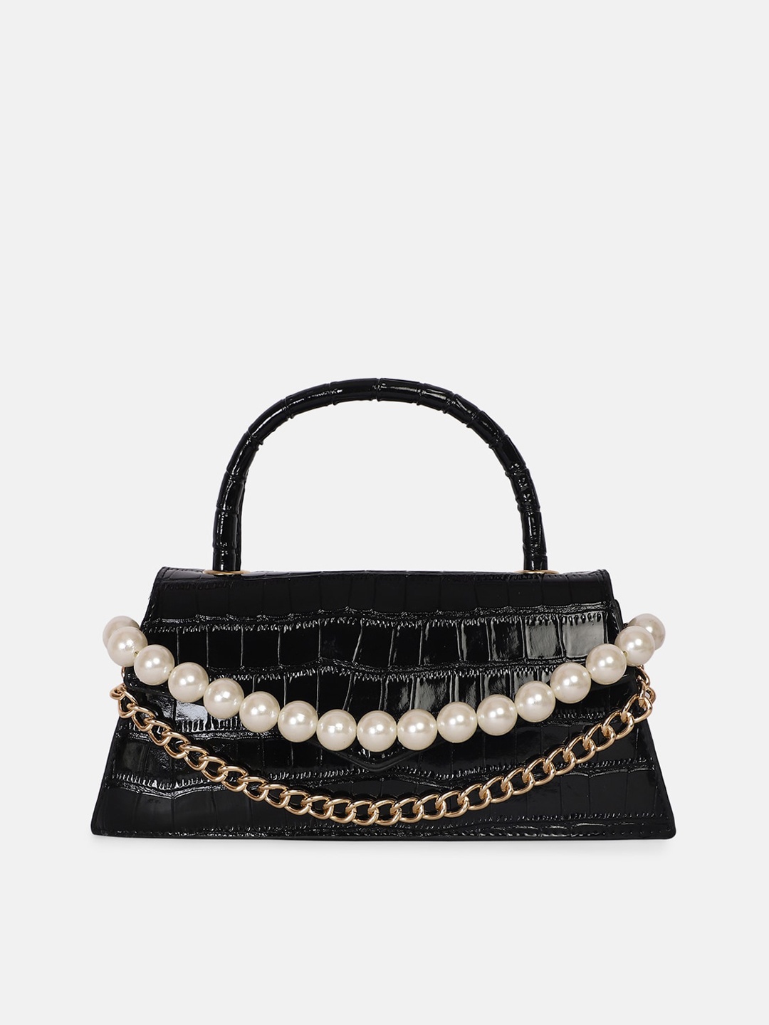 

Bagsy Malone Black Textured Structured Handheld Bag