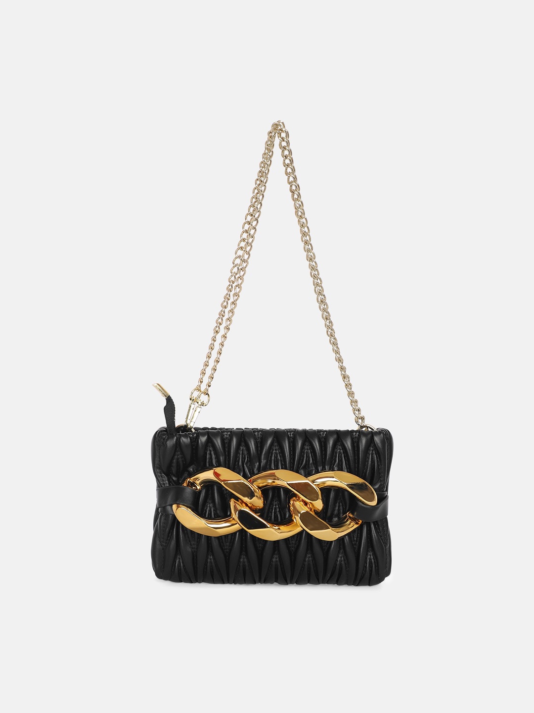 

Bagsy Malone Black Textured Structured Shoulder Bag
