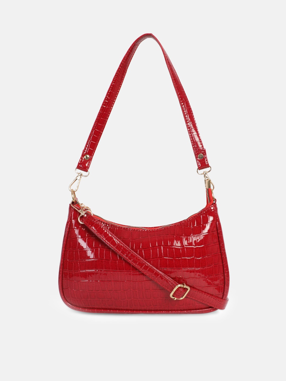 

Bagsy Malone Red Animal Textured PU Structured Sling Bag