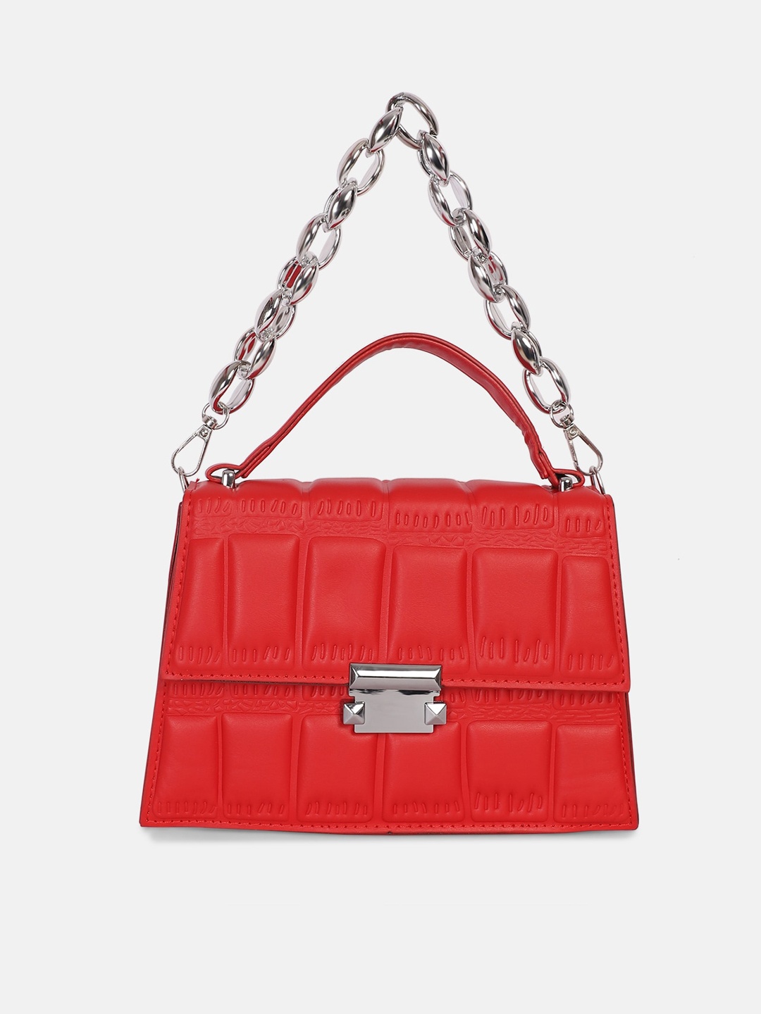 

Bagsy Malone Woman Red Textured PU Structured Sling Bag