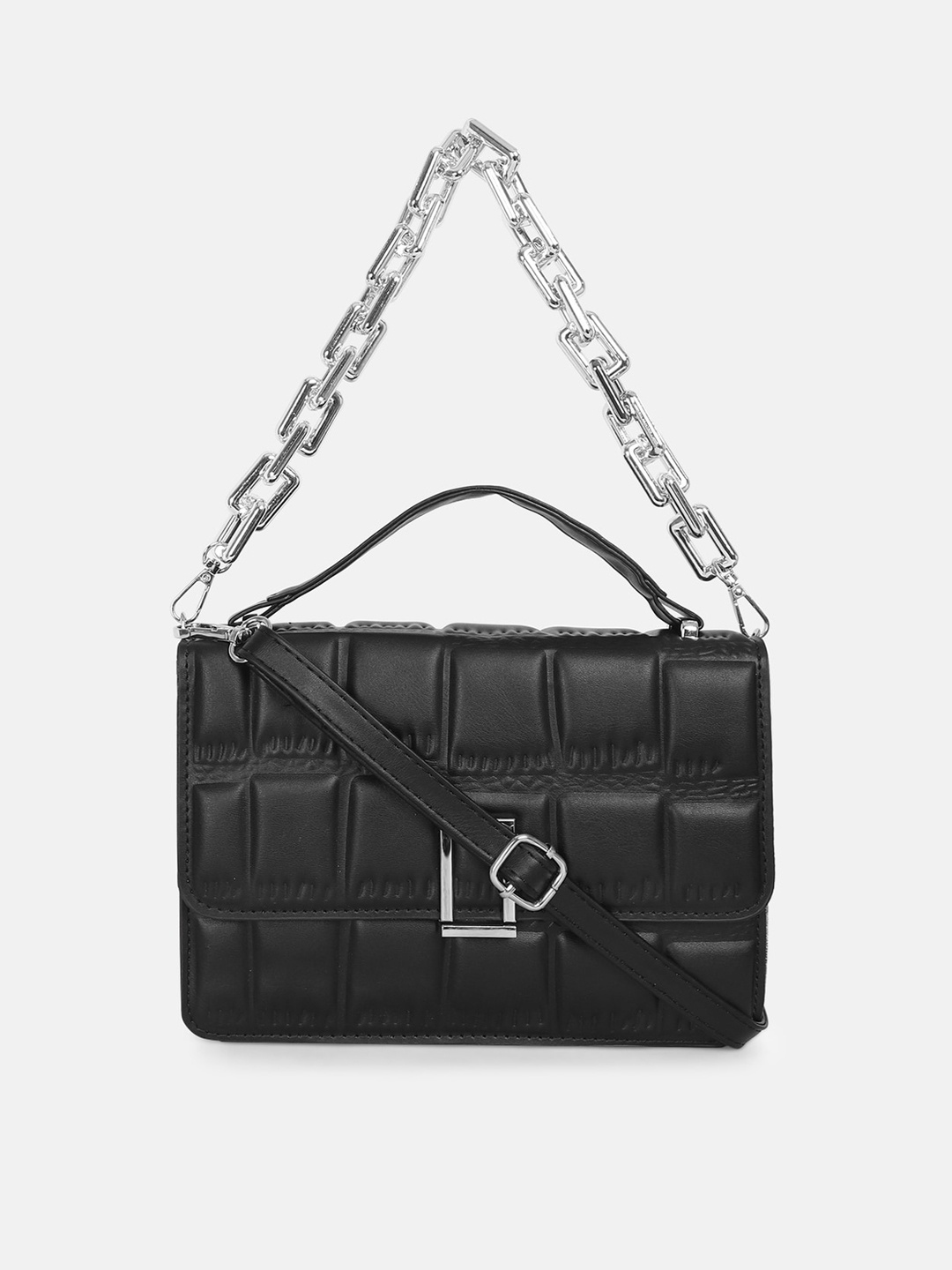 

Bagsy Malone Black Textured Structured Satchel Bag