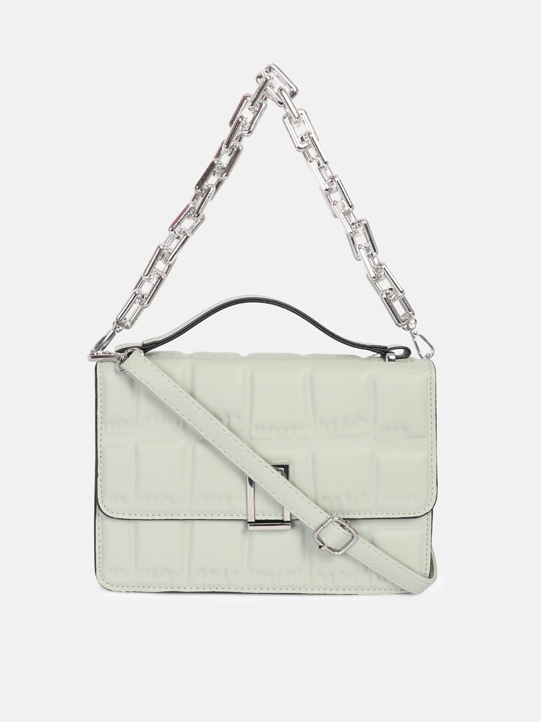 

Bagsy Malone Sea Green Structured Shoulder Bag