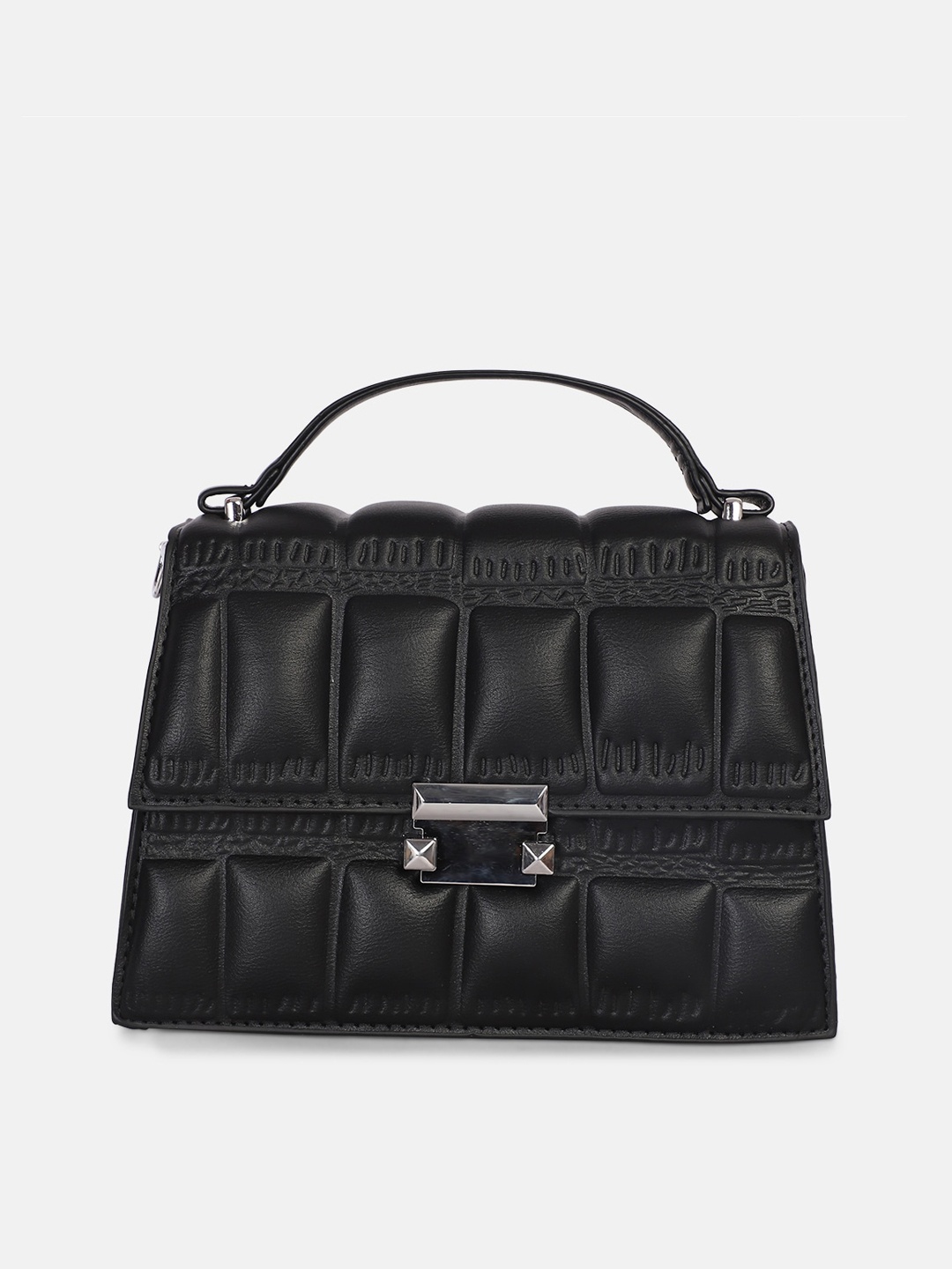 

Bagsy Malone Black Textured Structured Satchel