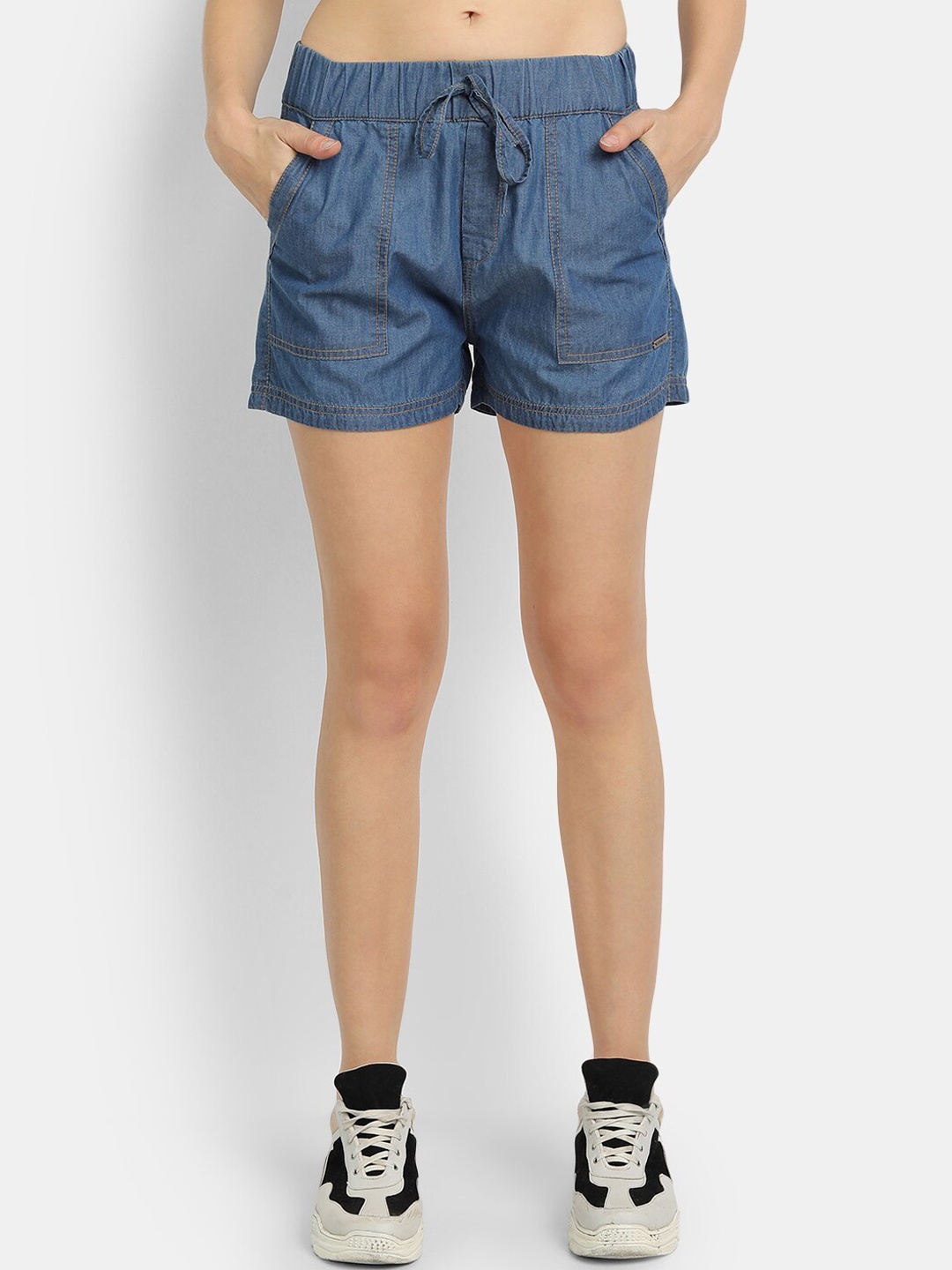 

River Of Design Jeans Women Blue Loose Fit Denim Shorts