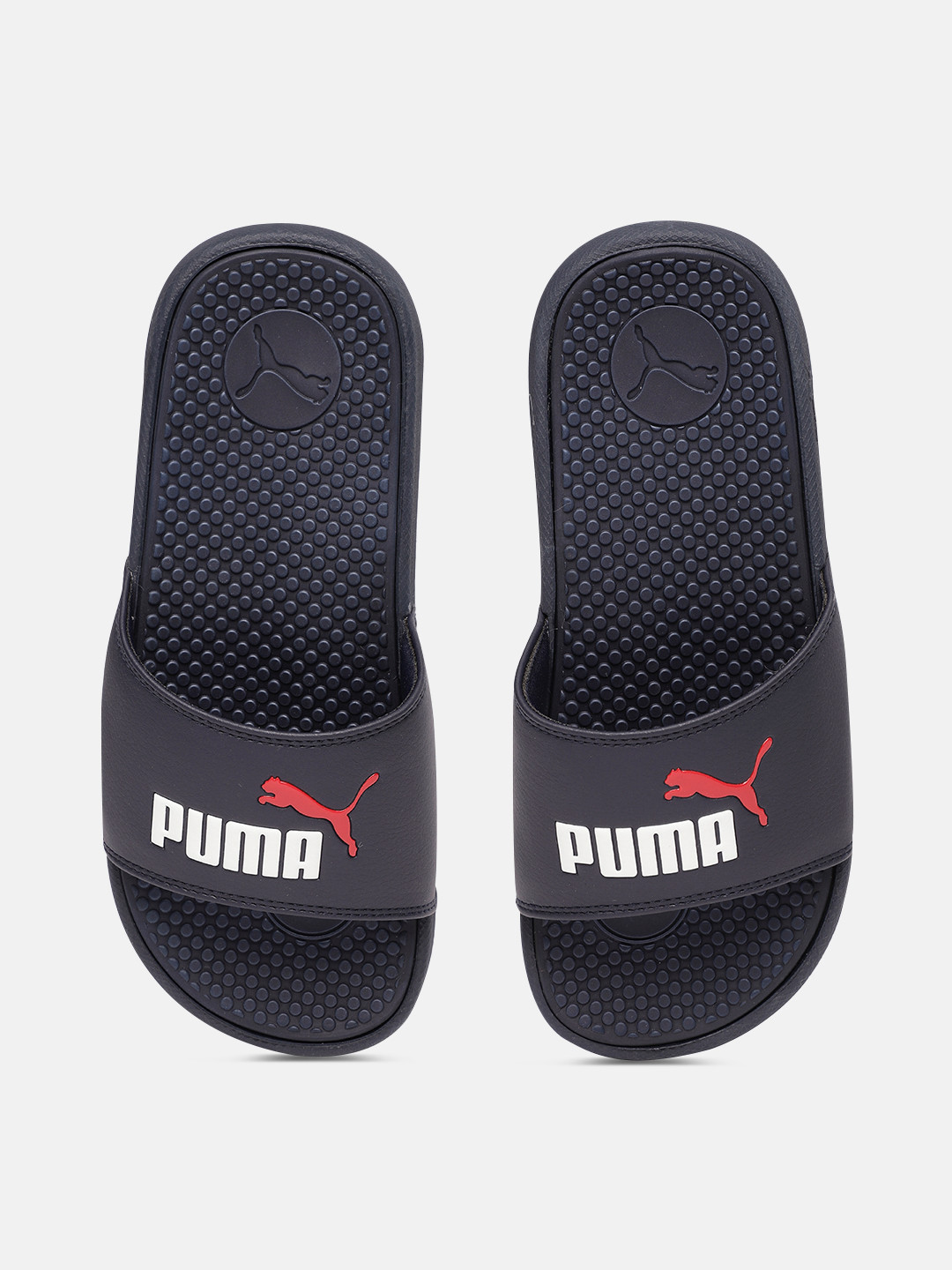 

Puma Kids Navy Blue Printed Cool Cat Sliders